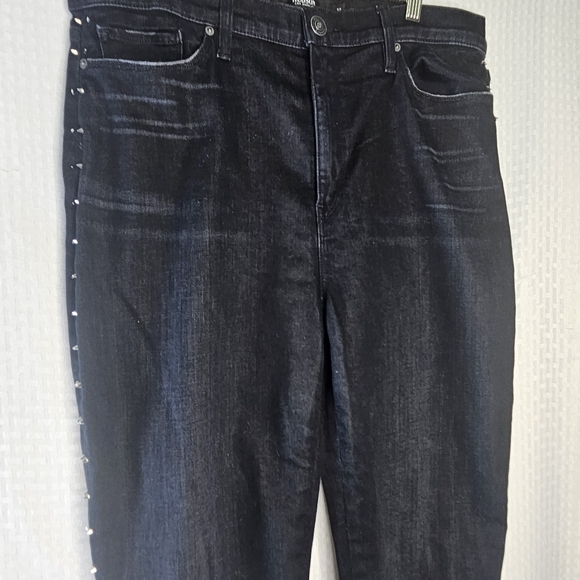 Hudson Jeans Black Denim with Stud Accents Size 32 Excellent Condition - Picture 1 of 13